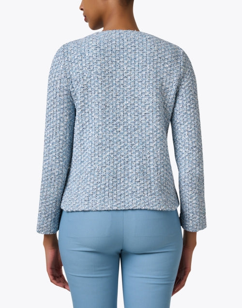 Stylish Textured Blue Onda Jacket with Subtle Metallic Threads