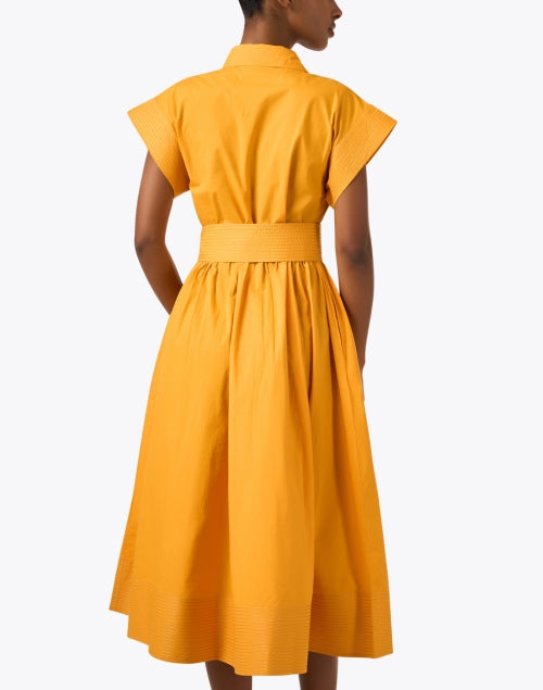 Stylish Oliphant Tuki Yellow Marigold Cotton Shirt-style Women's Dress