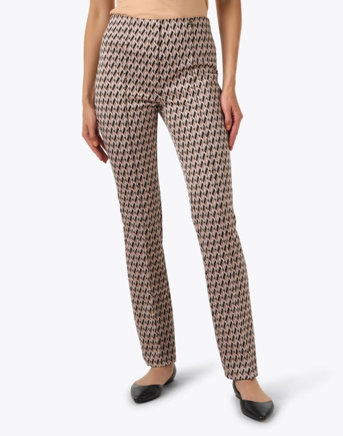 Marc Cain Geometric Patterned Pull - on Pants with Front Pleats
