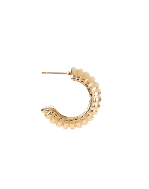 Stylish Gold-Plated Textured Hoop Earrings for Daily Wear