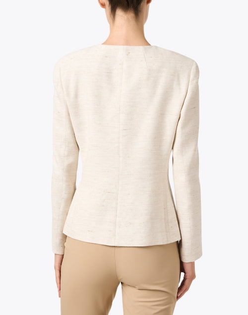 Elegant Ivory Front-Buttoned Women's Jacket by Lafayette 148 New York