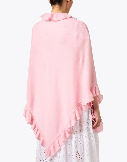 Pink Luxury Cashmere Signature Ruffled Shawl for Fashionable Women