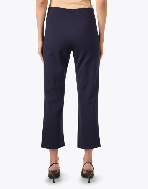 Navy Stretch Ponte Women's Ankle Length Pull - On Trousers