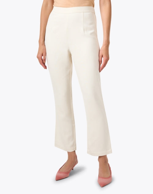 Frances Valentine Quincy Straight-Leg White Stretchable Trousers for Office to Dinner