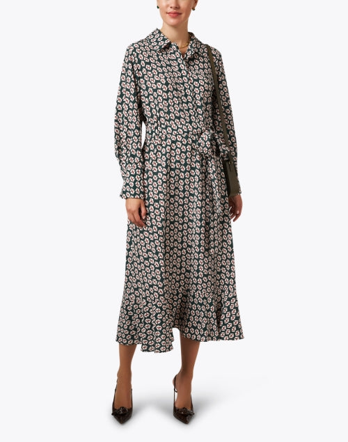 Silk Multi - Printed Women's Shirt Dress for Fashionable Ladies
