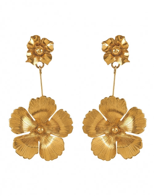Stylish Kalina Gold Floral Design Drop Earrings for Women