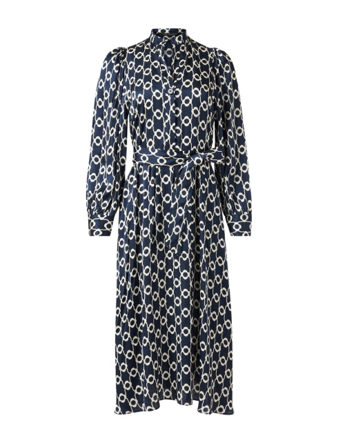 Navy Printed Feminine Rivoltina Midi Dress by Tara Jarmon