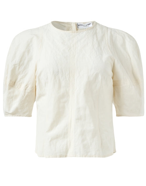 Apiece Apart Lino Lightweight Cream Cotton Blend Women's Top for Various Styling