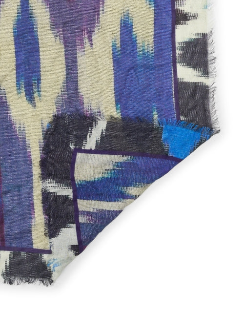 Indigo Soft Multi - Ikat Patterned Cashmere Scarf for Stylish Wear