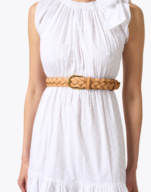 Stylish Carson Honey-Colored Woven Leather Fashion Belt