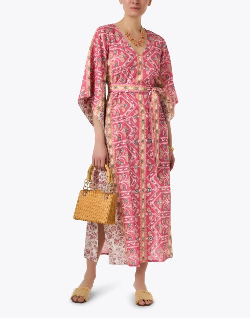 Salma Feminine Pink Printed Cotton Dress for Women