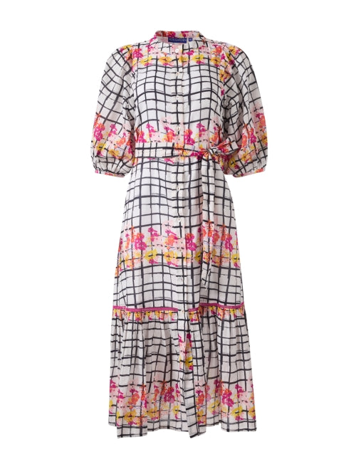 Charming Flirty Multi-Print Cotton Midi Dress