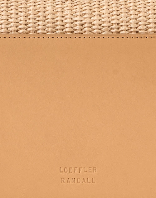 New Season Tan Leather and Woven Straw Detailing Desi Crossbody Bag