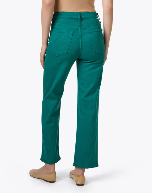 Mother's Premium Green Denim Straight Leg Rambler Jeans