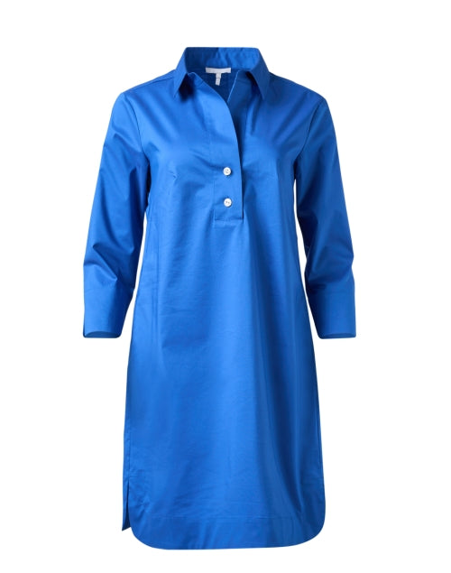 Stylish Aileen Blue Cotton Women's Shirt Dress for Casual Wear