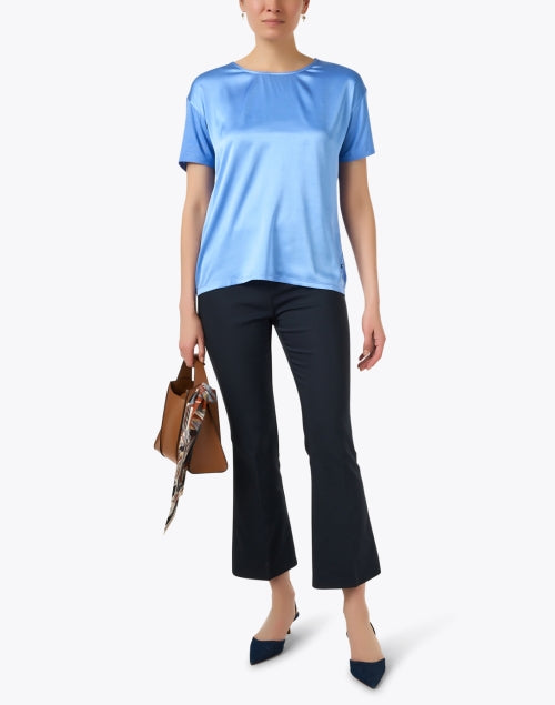 Navy Ella Ankle-length Flare-style Women's Pull-on Pants
