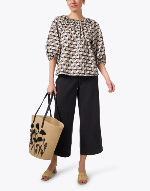 Sally Black Women's Wide-Leg Cropped Denim Jeans