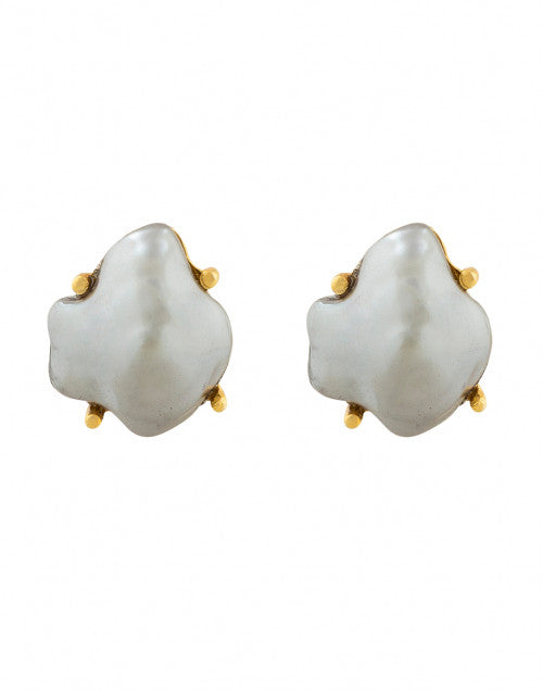 Stylish Grey Artificial Pearl Clip-On Stud Earrings