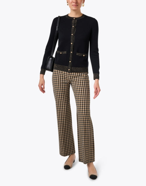 Jules Pull - On Knit Wide - Leg Houndstooth Trousers