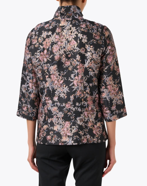 Stylish Women's Ronette Black Floral Jacquard Designer Jacket