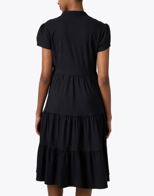 Stylish Libby Black Tiered Midi Dress for Effortless Fashion