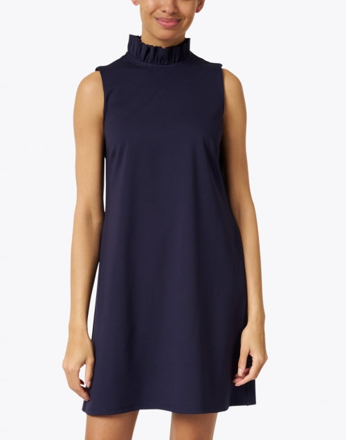 Avery Brand Navy Women's Ruffled Sleeveless Dress for Warm Weather