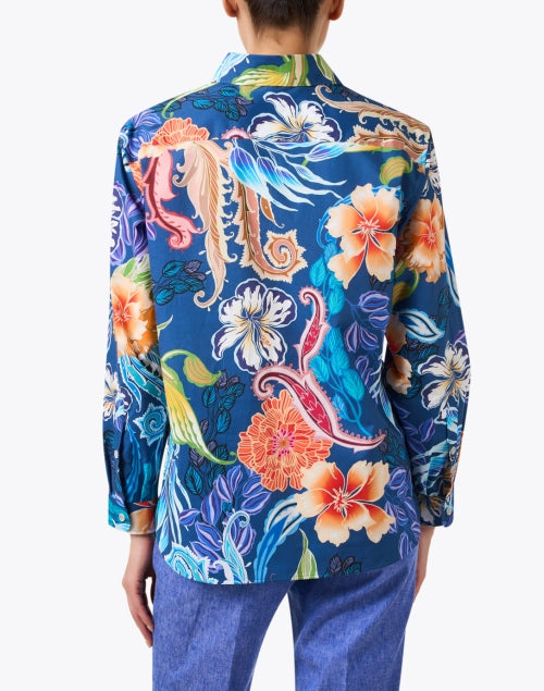 Stretchy Cotton Halsey Tropical Multi - Floral Print Top