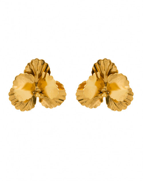 Exquisite Gold Pansy - Design Stud Earrings for Women