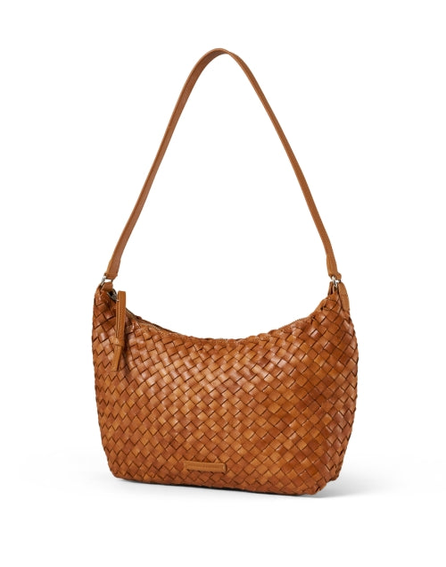 Stylish Brown Woven Leather Etta Shoulder Bag for Fashionable Look