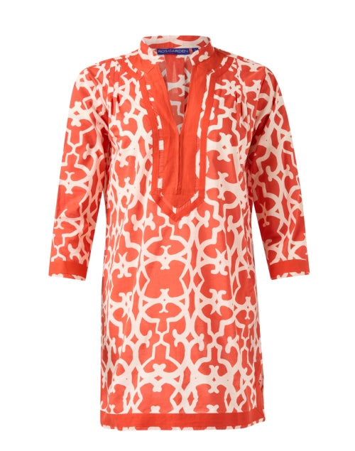 Ro's Garden Tokyo Style Lightweight Red Print Longline Tunic Top