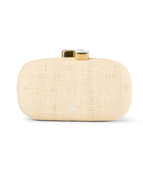 Pamela Munson's Seasonal Tan Daisy-Embroidered Cotton Lined Clutch