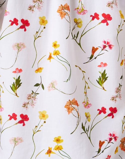 Elegant Loren Women's Ecru White Floral Cotton Blend Blouse for New Season