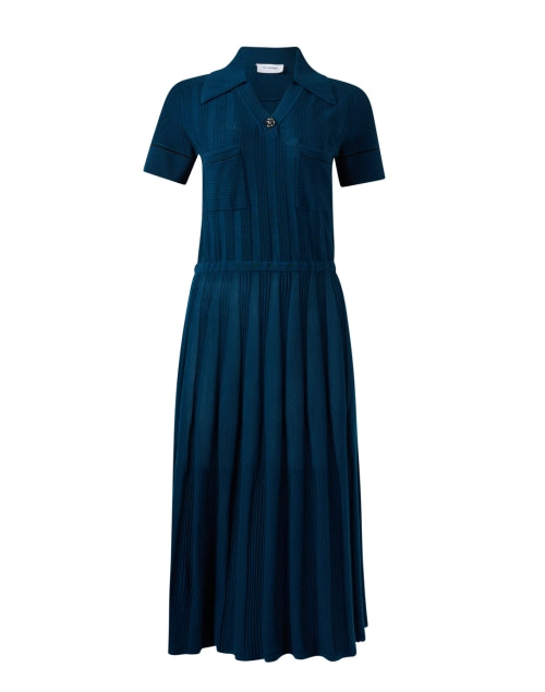 Stylish Juniper Teal Knitted A-Line Midi Dress for Formal Occasions