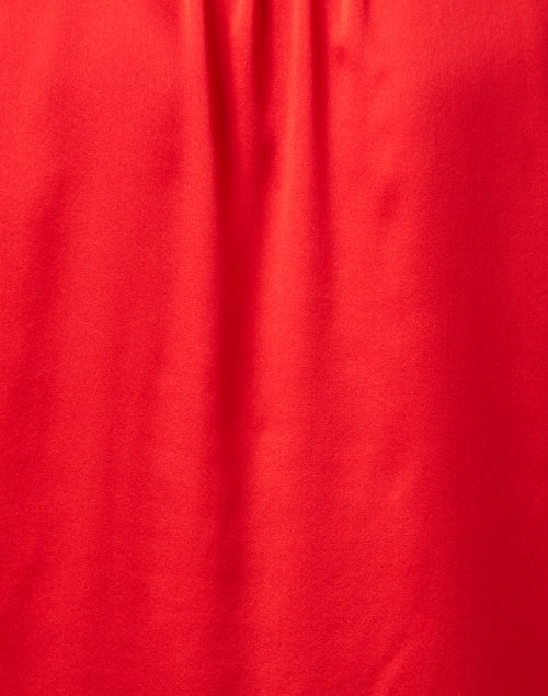 Elegant Red Silk Ruffled Blouse for Timeless Style