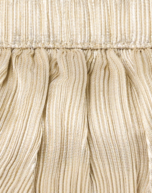 Rayne Platinum Pleated Metallic Lame Clutch with Oversized Bow