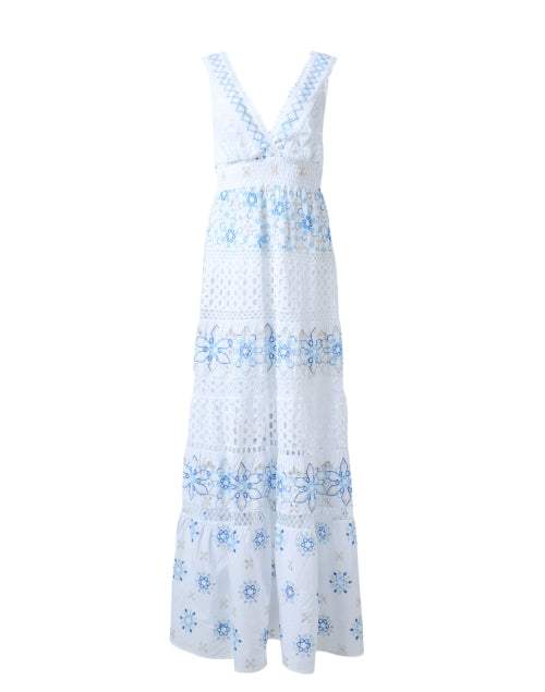 Appia Breathable White Cotton Dress with Intricate Embroidered Details