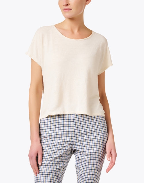 Exquisite Ivory Stretch Linen Blend Shirt for Stylish Outfits