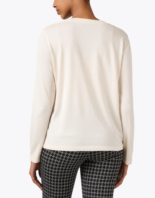 Elegant Cream Cotton Blend Jersey Top for Effortless Styling