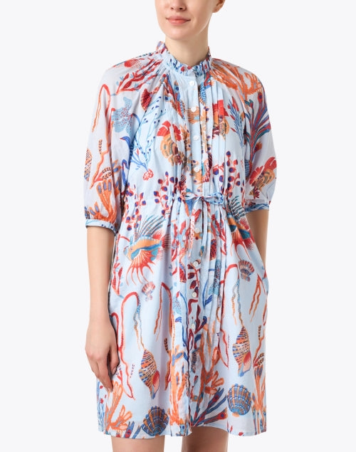 Benita Women's Ocean-Printed Cotton Casual Dress for Beach Getaways