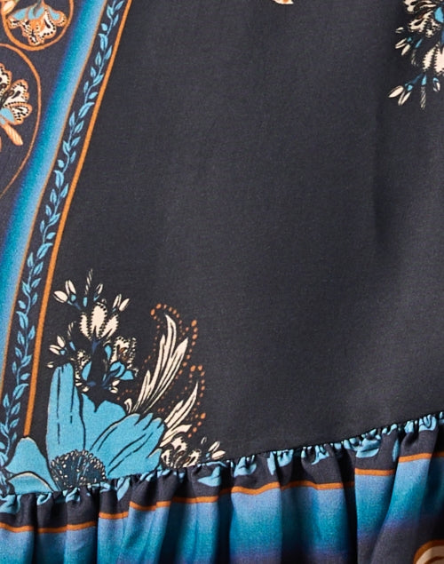 Stylish Black Shirt Dress with Multi - Print Design