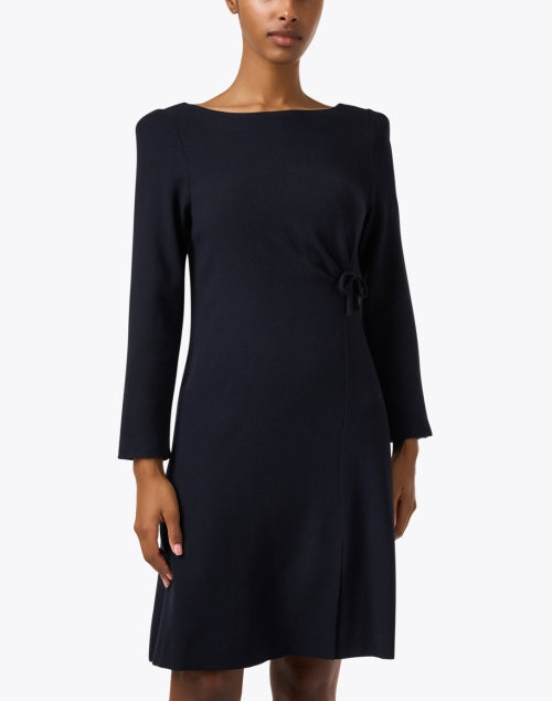 Vale Women's Navy-Colored Wool Crepe Formal Dress