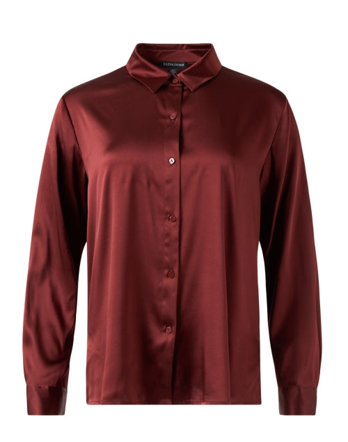 Exquisite Redwood Brown Silk Women's Blouse for Various Occasions