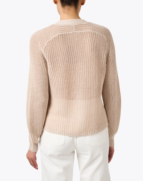 Beach - Inspired Beige Linen Women's Cardigan for Everyday Wear
