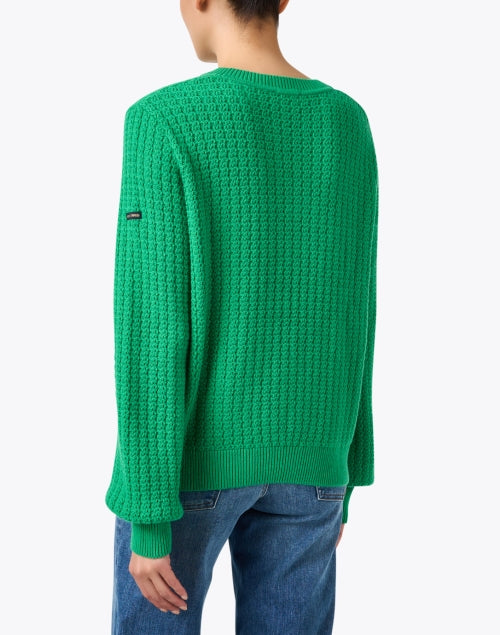Stylish Fairlie Vibrant Green Wool - Cotton Blend Sweater for Season Transition