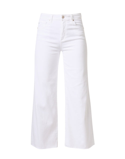 AG Women's Saige High - Waisted White Straight - Leg Stretch Denim Jeans