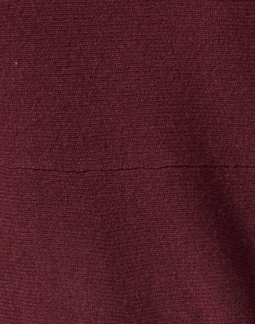 Elegant Maroon Circular Cashmere Knit Cardigan for Women