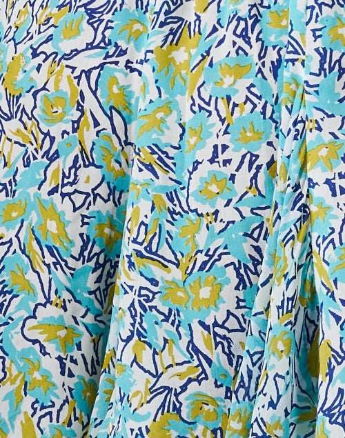 Stunning Turquoise Floral Print Anabelle Dress for Daytime