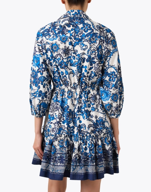 Stylish Robin Blue Floral Printed Women's Cotton Dress for Elegant Outings