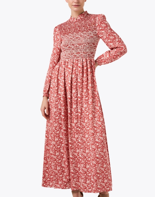 Lea Red Floral Women's Casual Dress for Daytime Wear