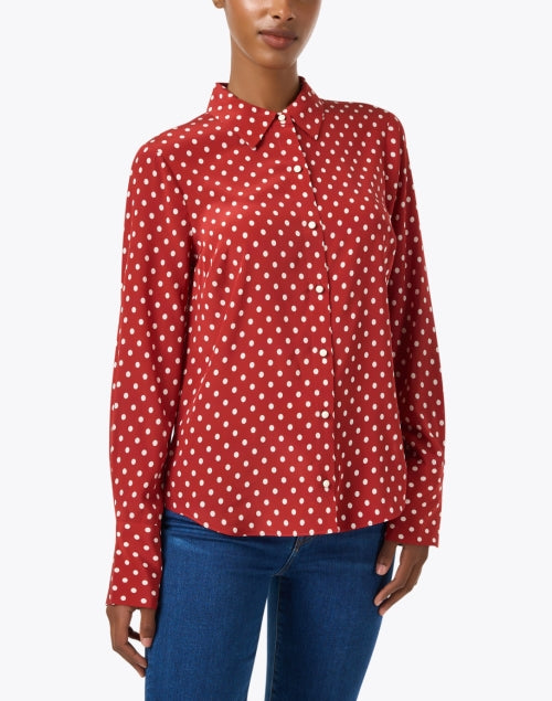Stylish Red Dotted Monique Feminine Blouse